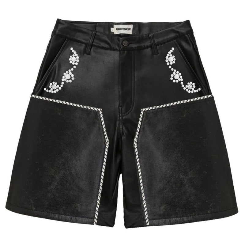 Almost Someday Belford Wax Jean Shorts "Black"