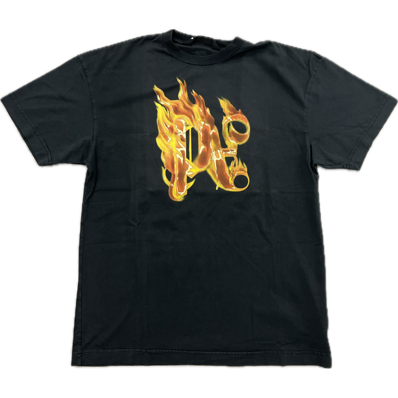 Palm Angels Burning Monogram Tee "Black"