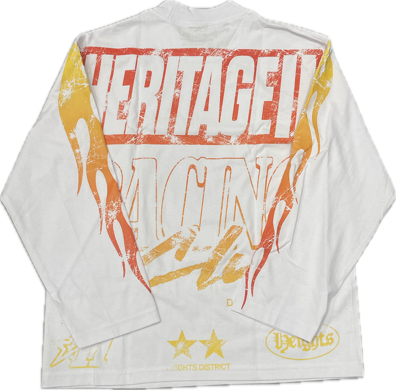 Heights District Heritage Race Club L/S Tee "White"