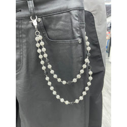 White & Black Disco Ball Pocket Chain