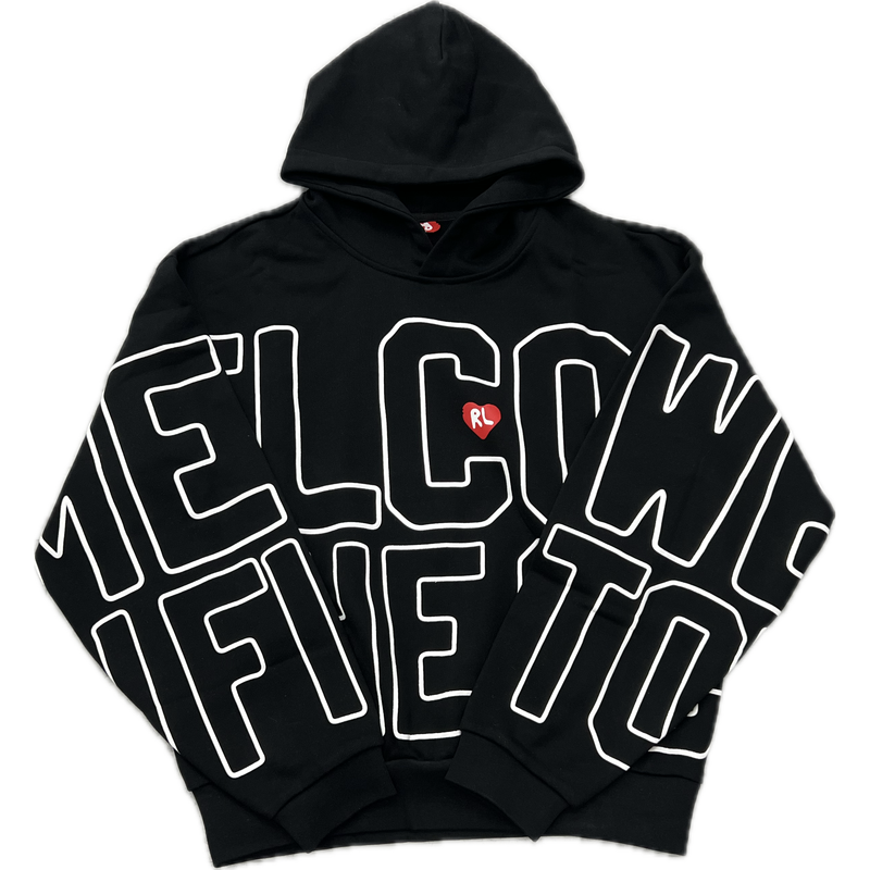 Red Letters Welcome to the Sci Fi Hoodie “Black”