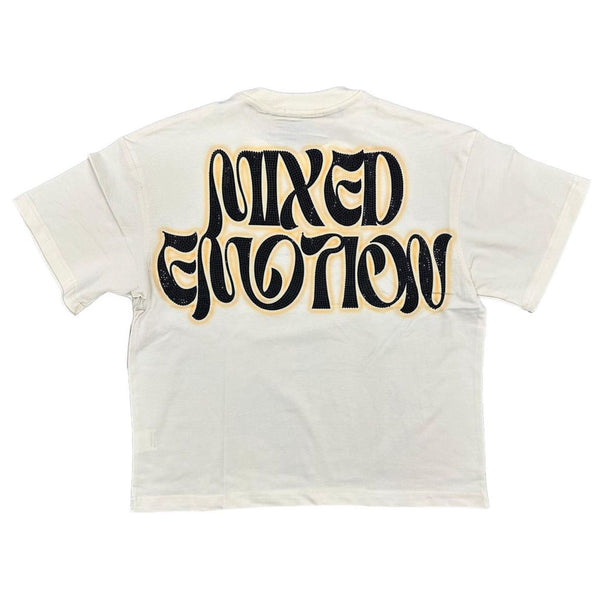 Mixed Emotion Twin Rhinestone Tee "Cream"