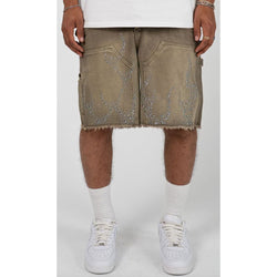 EPTM Metal Flame Jean Shorts "Olive"