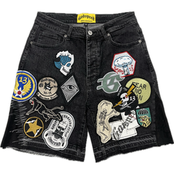 Godspeed Patchwork Denim Shorts "Black"