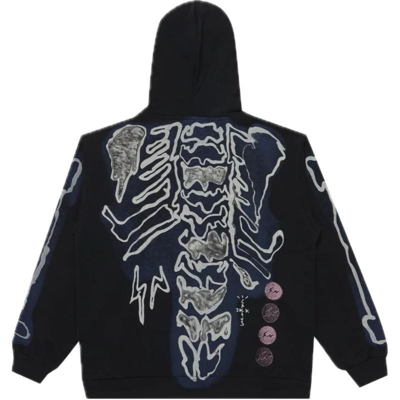 Travis Scott x Fragment Skeleton Graffiti Zip Up Hoodie "Black"