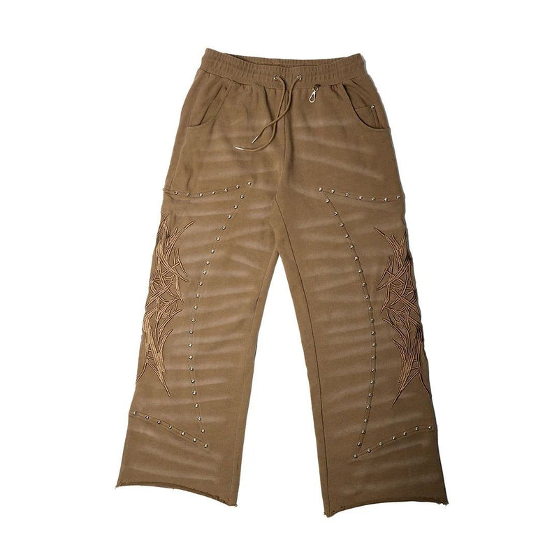 Visionary Club Crash Burners Wide Leg Sweatpants "Brown"
