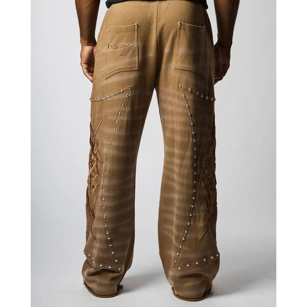 Visionary Club Crash Burners Wide Leg Sweatpants "Brown"