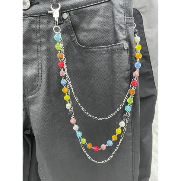 Rainbow Disco Ball Pocket Chain
