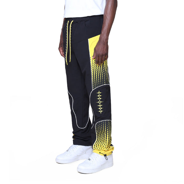 Smoke Rise Republic Windbreaker Pants “Black/Yellow”