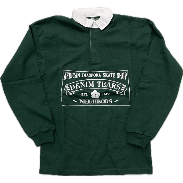 Denim Tears African Diaspora Skate Shop Rugby Tee "Green"