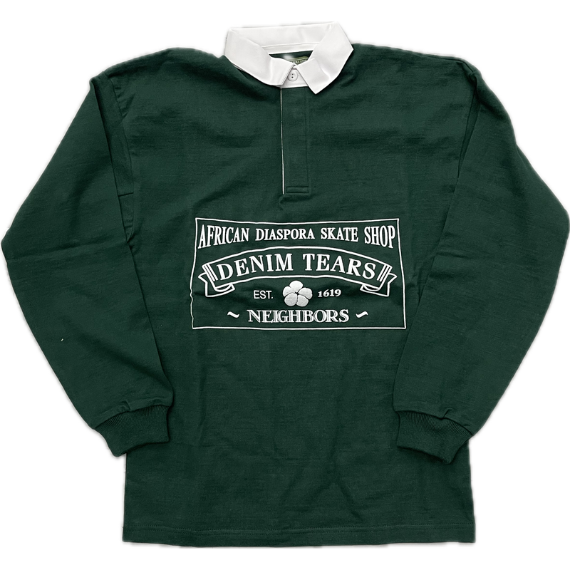 Denim Tears African Diaspora Skate Shop Rugby Tee "Green"