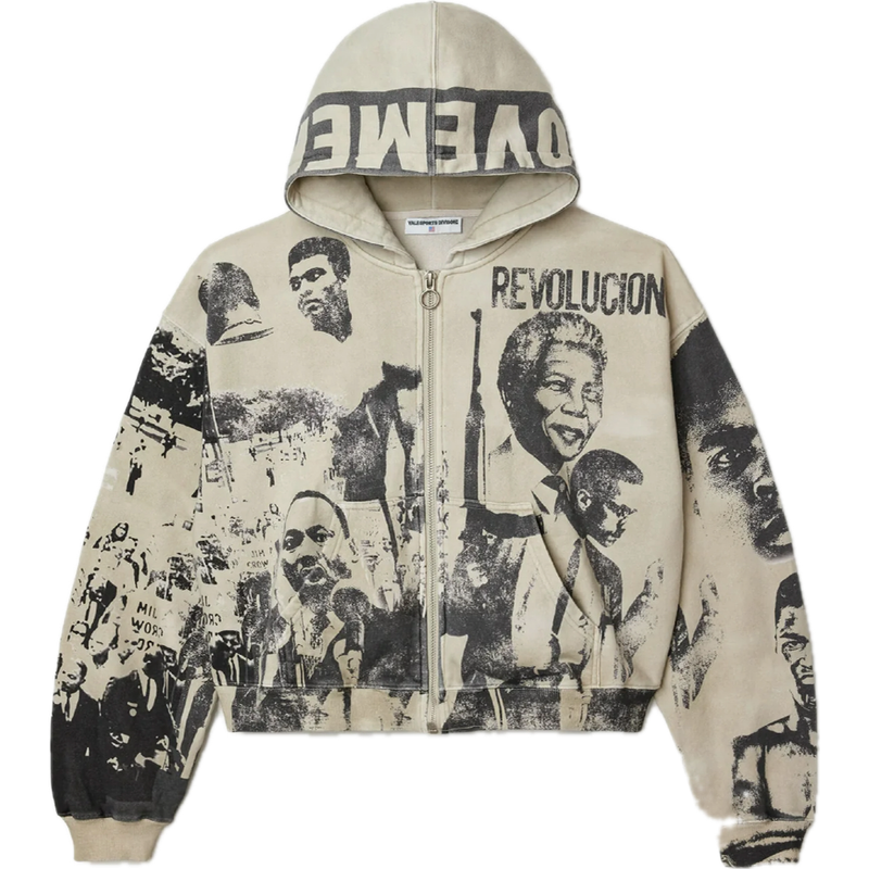 Vale Monument Zip Up Hoodie "Cream/Black"