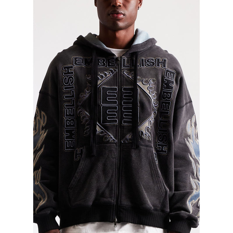 Embellish Inferno Zip Jacket "Washed Black"