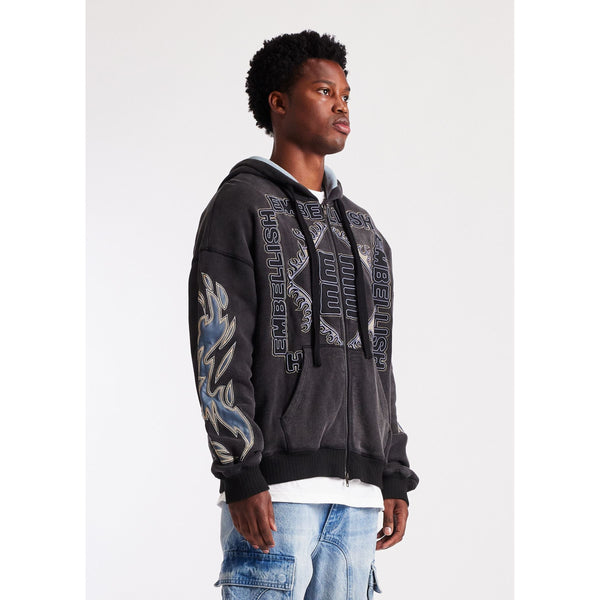 Embellish Inferno Zip Jacket "Washed Black"