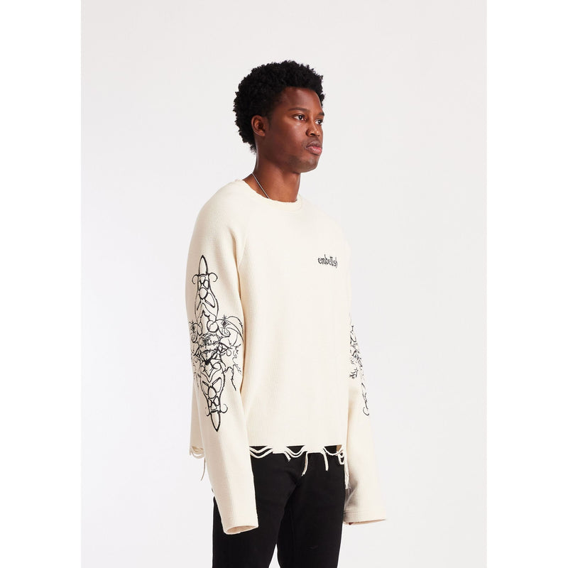Embellish Ashen Thread L/S Tee "Cream"