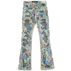 TRNCHS Antiquity Stacked Floral Jeans