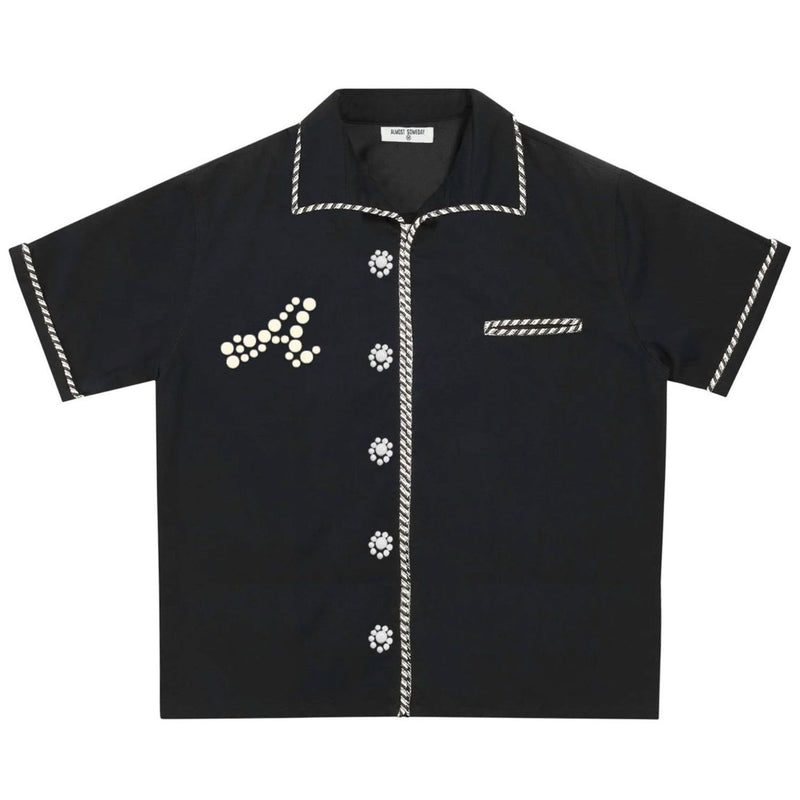 Almost Someday Belfort Button Up Tee "Black"