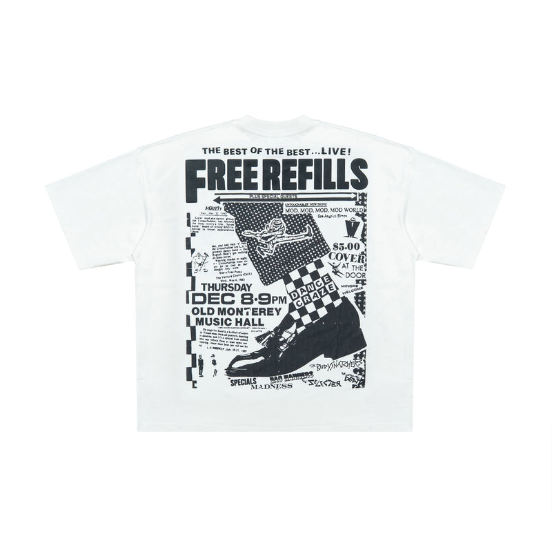 Free Refills Flyer Tee "White"