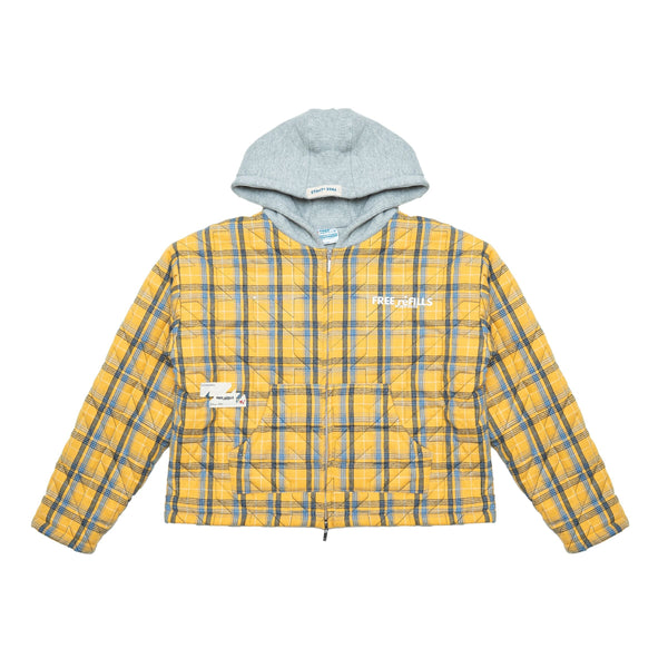 Free Refills Quilted Flannel Zip Up Jacket "Yellow"