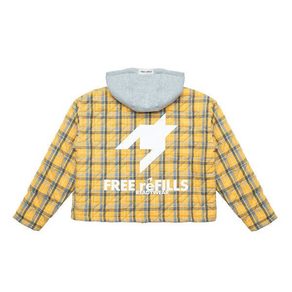 Free Refills Quilted Flannel Zip Up Jacket "Yellow"