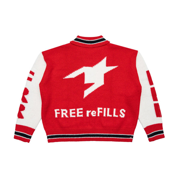 Free Refills Whool Crochet Jacket "Red"