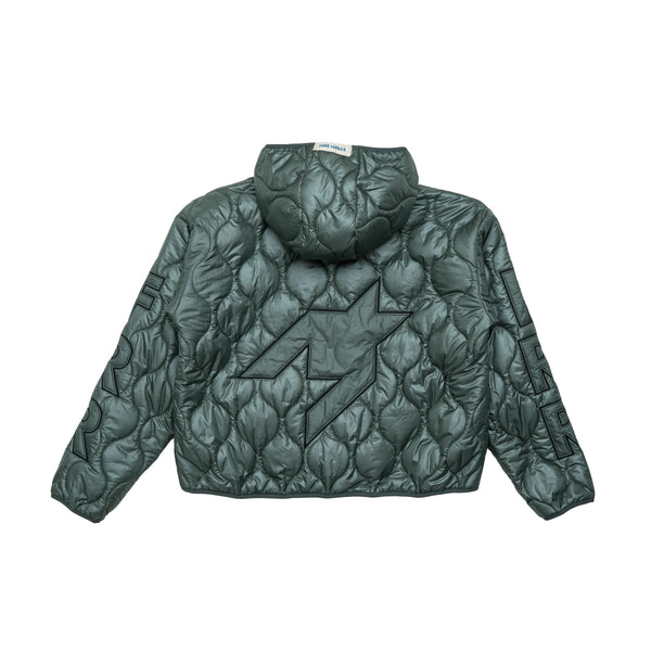 Free Refills Nylon Quilted Zip Jacket "Olive"