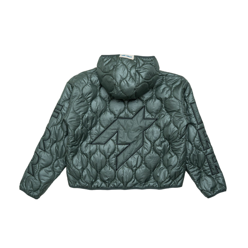Free Refills Nylon Quilted Zip Jacket "Olive"