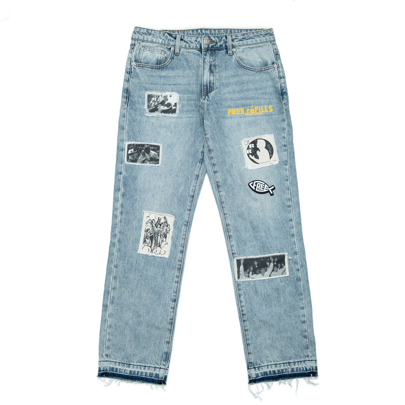Free Refills Patchwork Denim Jeans