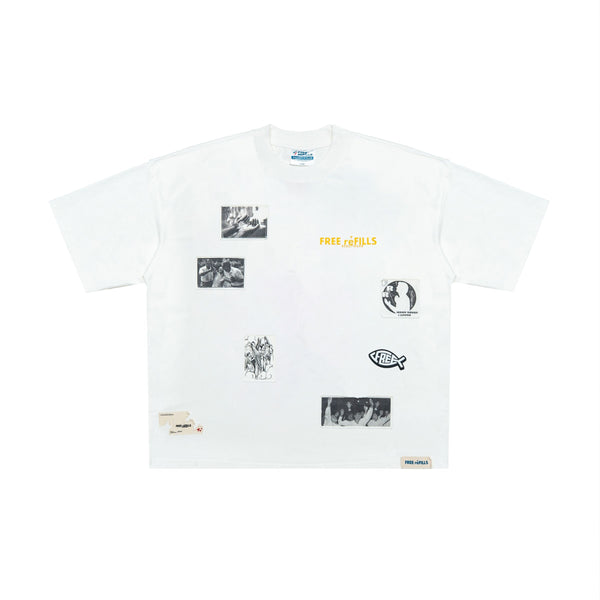 Free Refills Patchwork Tee "White"