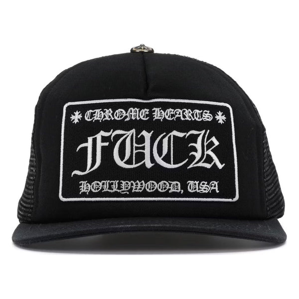 Chrome Hearts Fuck Hollywood Trucker Hat “Black”