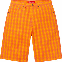 Supreme Plaid Baggy Shorts "Orange"