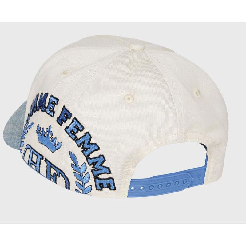 Homme Femme Initial Snapback Hat “Denim/Off White”