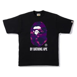 Bape Color Camo Ape Head by Bathing Ape Tee "Purple/Black"