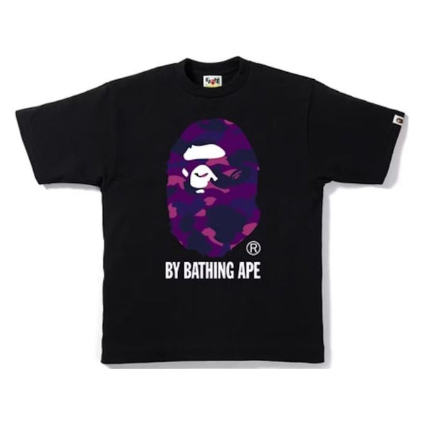 Bape Color Camo Ape Head by Bathing Ape Tee "Purple/Black"