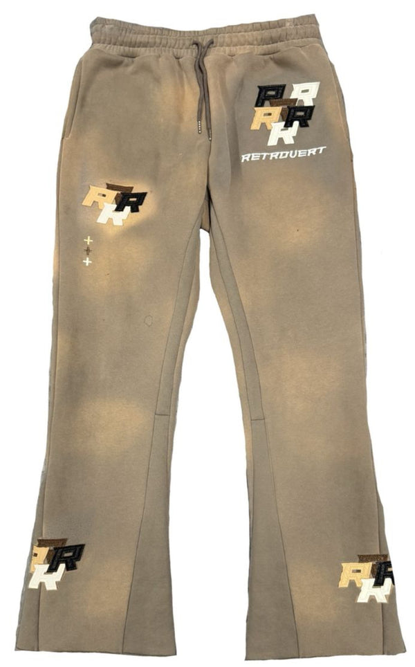 Retrovert Exclusive Patch Flare Sweatpants "Grey"