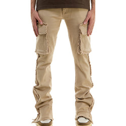 KDNK Raw Edge Cargo Pants “Khaki”