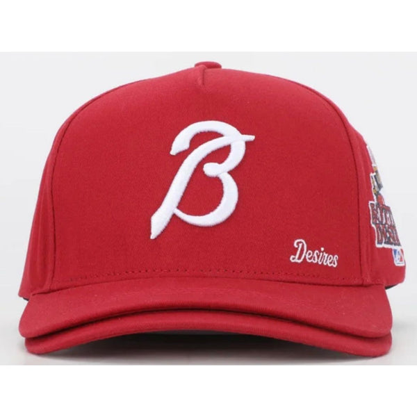 Bottega Desires Double Brim Snapback Hat “Red”