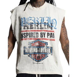 Merlin Fathers Moto Sleeveless Tee “Cream”