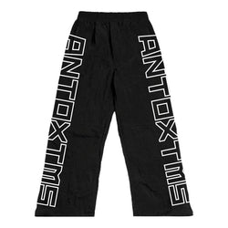 Anto Spelled Out Nylon Pants “Black