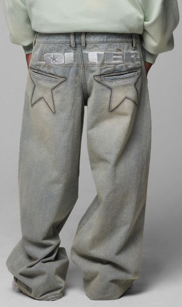 Loiter Star Layered Jeans "Washed Blue"