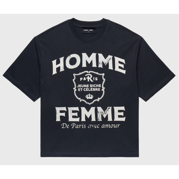 Homme Femme Amour Cropped Tee “Black”