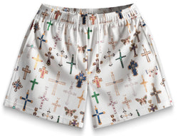 Bravest Studios White Cross Shorts