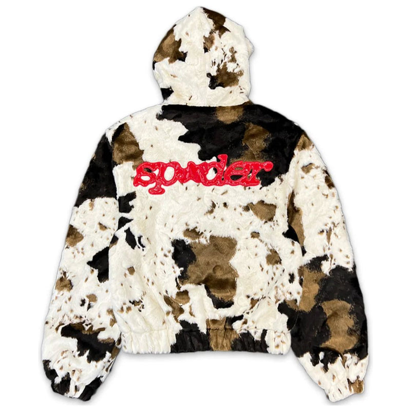 Sp5der Faux Fur Jacket “Cow Print”