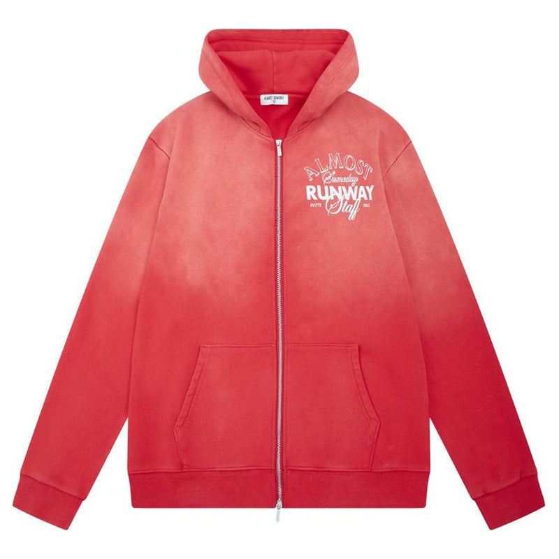 Almost Someday Runway Zip Up Hoodie “Red”