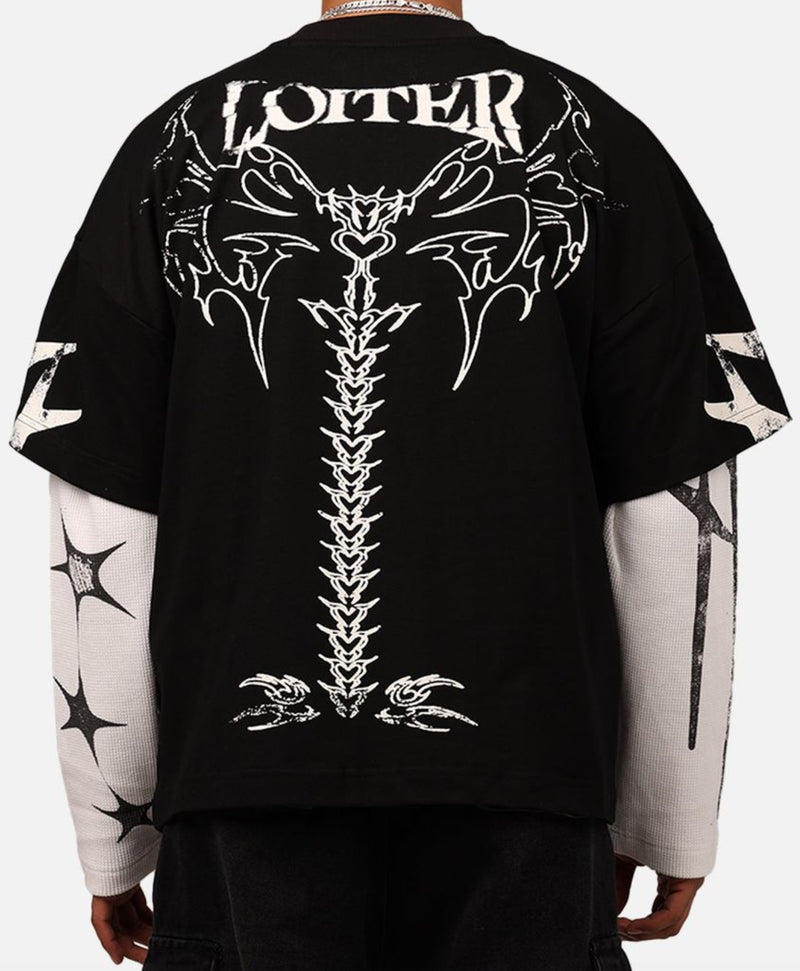 Loiter Seek & Destroy L/S Tee "Vintage Black"