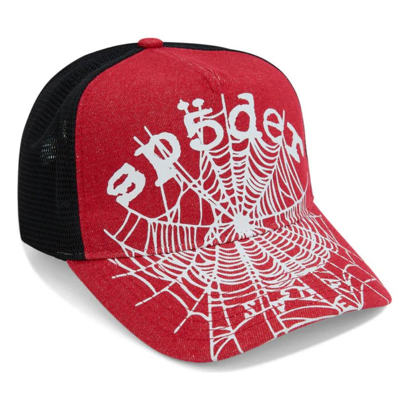 Sp5der Denim OG Web Trucker Hat “Red”