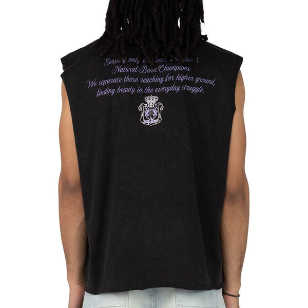 Smoke Rise Rhinestone Sleeveless Tee "Black"
