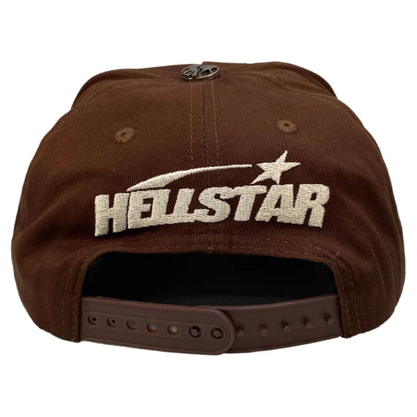 Hellstar Rhinestone Snapback Hat “Brown”