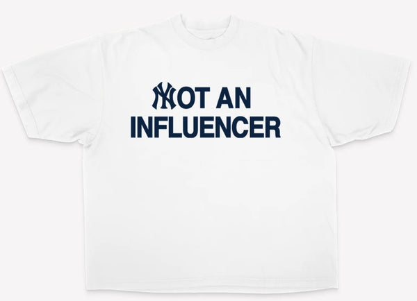 Not An Influencer Tee “White/Navy”