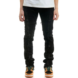 KDNK Corduroy Paneled Stacked Pants “Black”